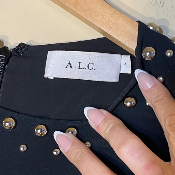 A.L.C Black Dress with metal button Details - Picture 5 of 15